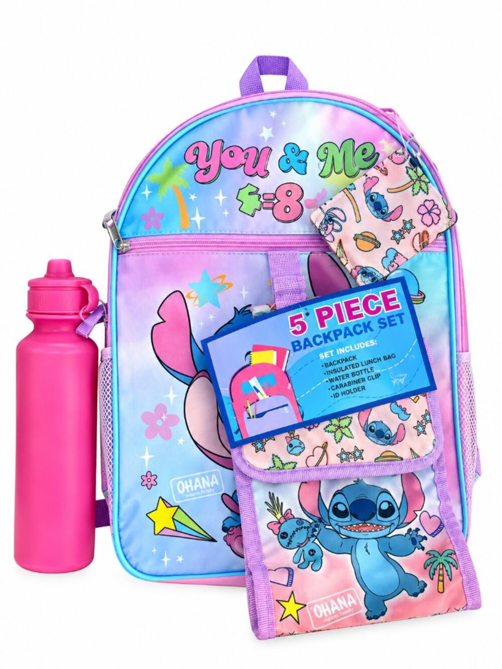 5-Piece Stitch Backpack Set for Kids — fun, colorful, and perfect for school